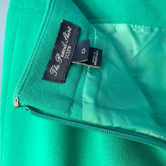 J. Crew Factory Dark Emerald Crepe The Pencil Skirt Size 0 - Picture 4 of 8